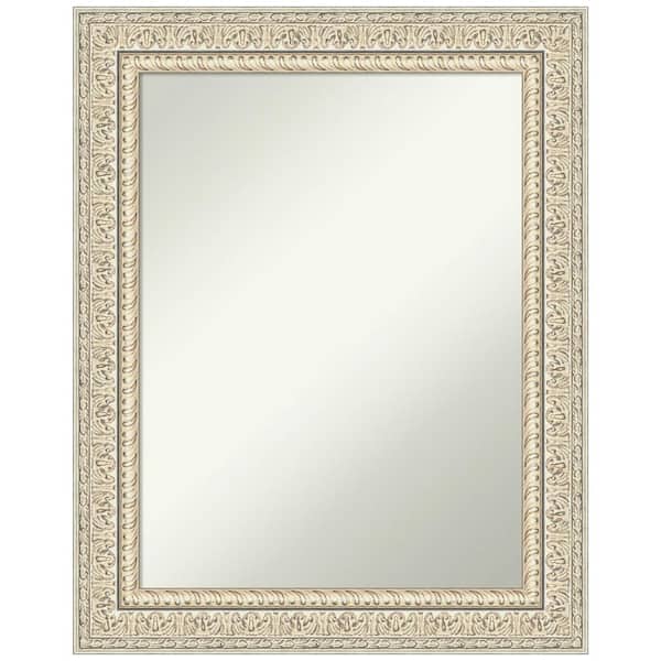 Amanti Art Fair Baroque Cream 23.5 in. H x 29.5 in. W Wood Framed Non-Beveled Bathroom Vanity Mirror in Cream