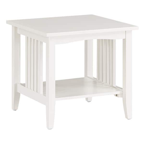 OSP Home Furnishings Sierra Mission End Table in White Finish