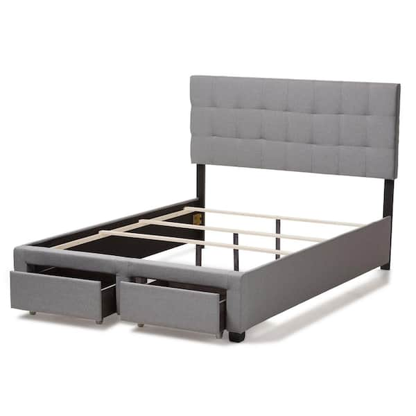 Baxton Studio Tibault Grey Queen Storage Bed 143 8053 HD The