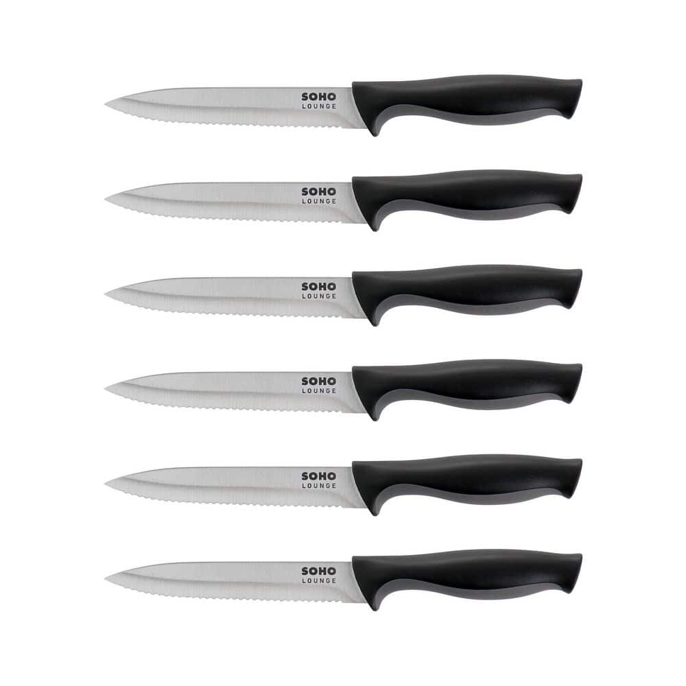Gibson Soho Lounge 16-Piece Stainless Steel Knife Set with Black Acrylic Stand