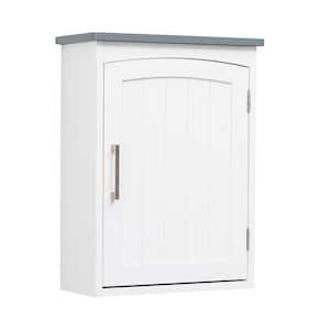 15.7 in. W x 7.1 in. D x 20.5 in. H Bathroom Storage Wall Cabinet in White with Adjustable Shelf