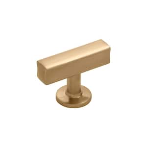 Woodward Collection T-Knob 1-15/16 in. x 15/16 in. Champagne Bronze Finish Modern Zinc Cabinet Knob (10-Pack)