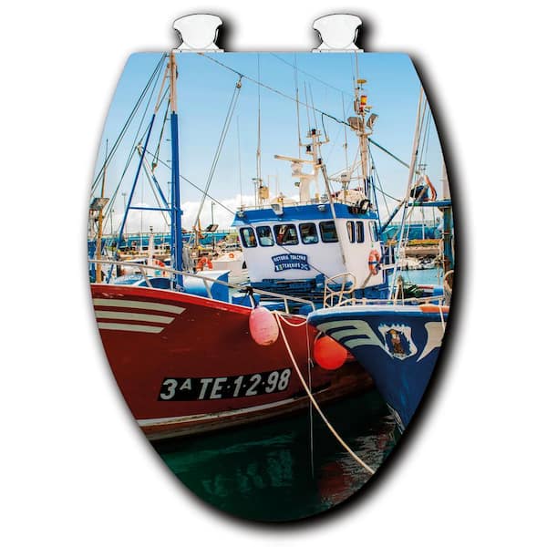 Unbranded Docking Elongated Closed Front Toilet Seat in White