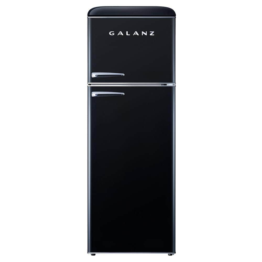 Galanz 12 cu. ft. Top Freezer Retro Refrigerator with Dual Door True Freezer,  Frost Free in Black GLR12TBKEFR - The Home Depot