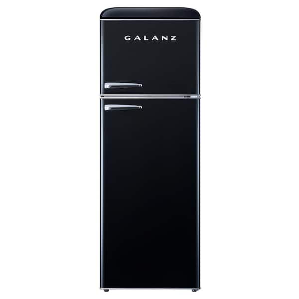 Galanz 12 cu. ft. Top Freezer Retro Refrigerator with Dual Door True Freezer, Frost Free in Black