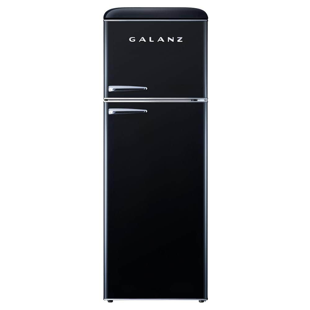 12 cu. ft. Top Freezer Retro Refrigerator with Dual Door True Freezer, Frost Free in Black