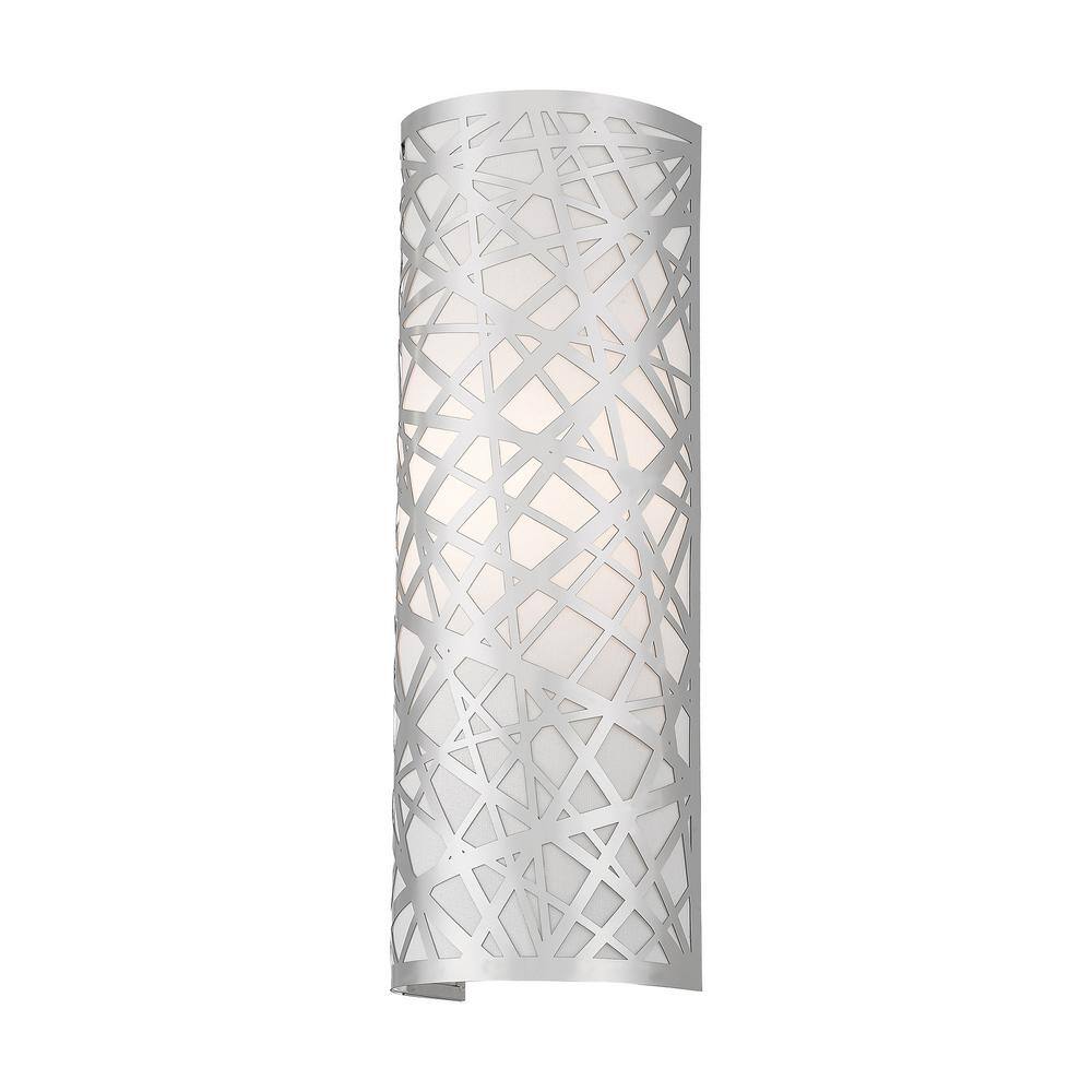 Allendale Polished Chrome 1-Light Wall Sconce with Off-White Shade