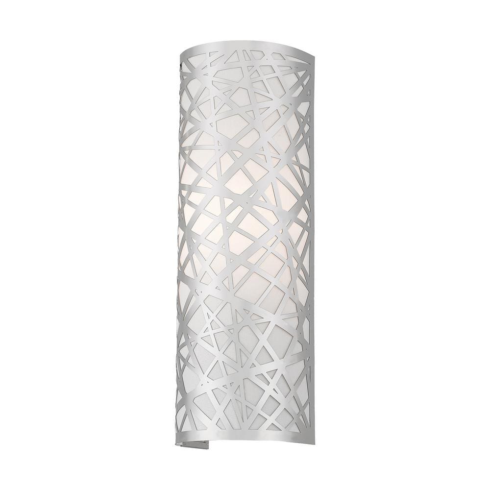 Allendale Polished Chrome 1-Light Wall Sconce with Off-White Shade