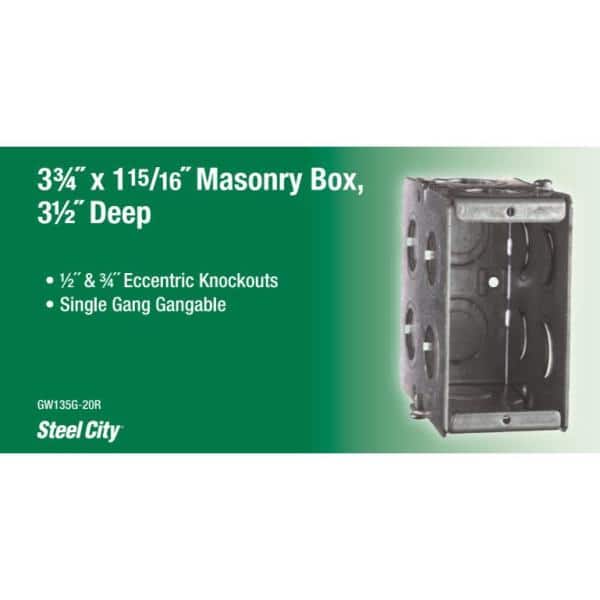 22 cu. in. Masonry Box 1-Gang (GW135G-20R)