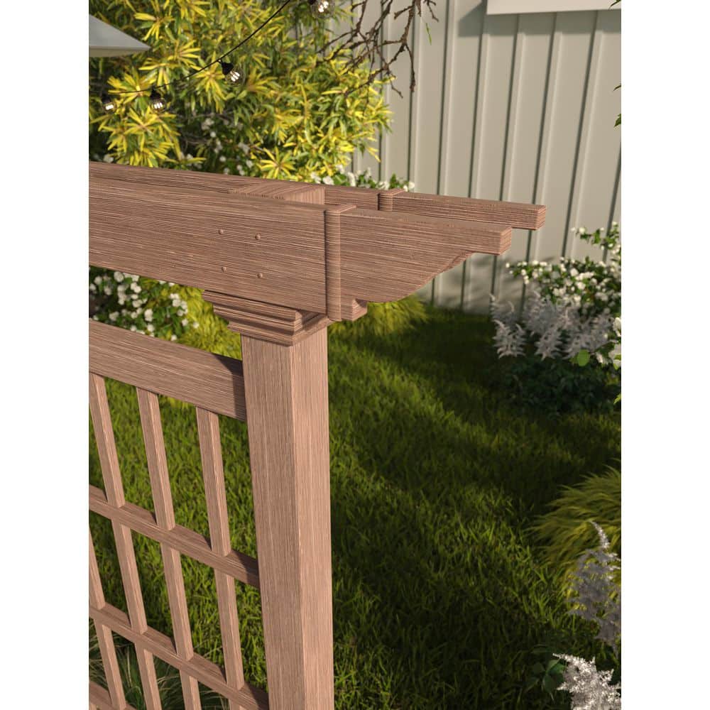 Colonial Brown Resin Privacy Screen Trellis, 80" x 90"