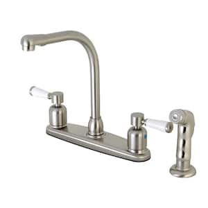 Paris 2-Handle Standard Kitchen Faucet and Sprayer in Brushed Nickel