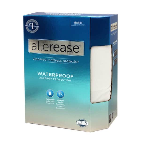 AllerEase Waterproof Allergy Protection Polyester Zippered Full Mattress Protector