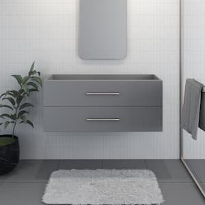 Napa 48 in. W x 18 in. D x 21 in. H Single Sink Bath Vanity Cabinet without Top in Gray, Wall Mounted