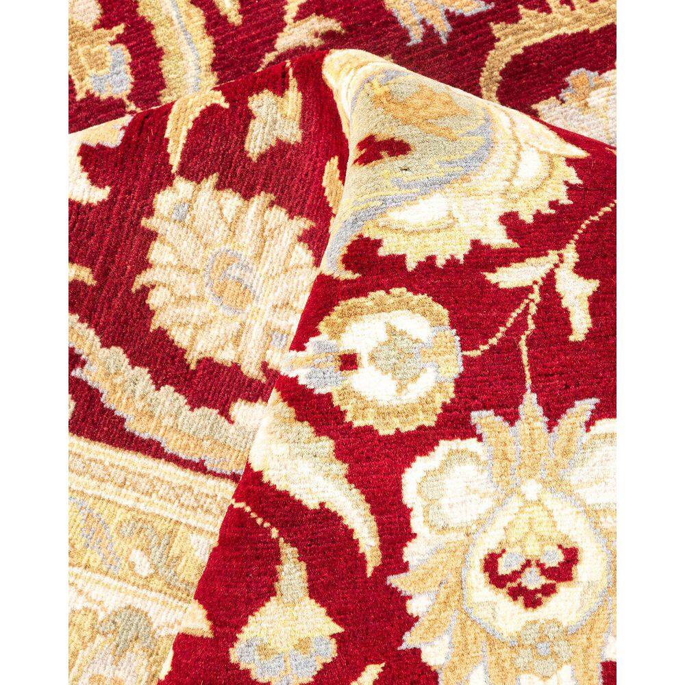 Hand-Knotted Red Wool Oriental Square Area Rug