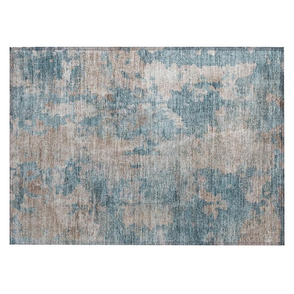 Chantille ACN573 Teal 1 ft. 8 in. x 2 ft. 6 in. Machine Washable Indoor/Outdoor Geometric Area Rug