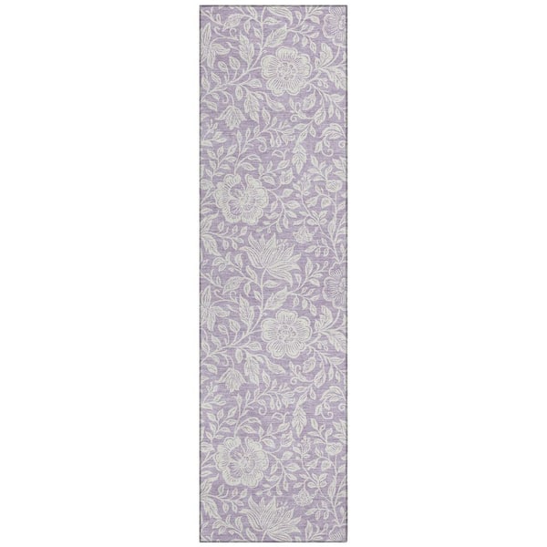 Chantille Machine Washable Indoor/Outdoor Abstract ACN2572 Lavender 2 ft. x 7 ft. Runner Rug