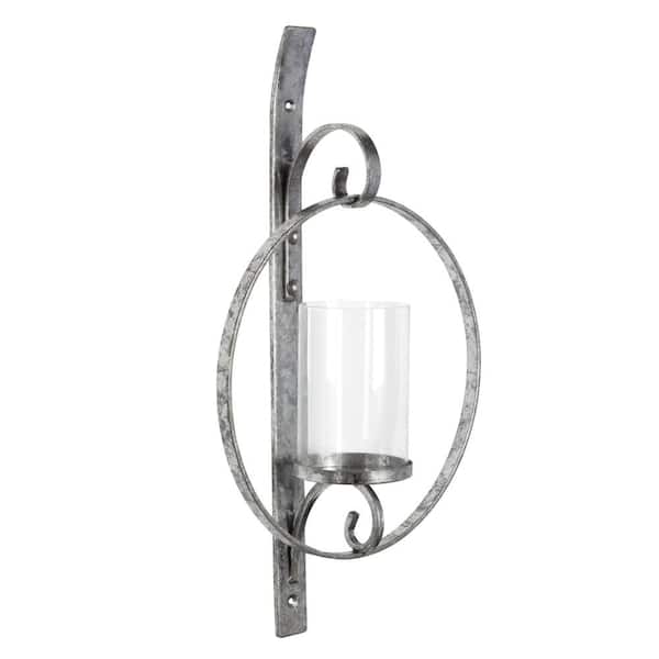 Kate and Laurel Doria Silver Metal Candle Sconce