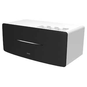 Desktop 70-Watt Bluetooth Amplified Integrated Stereo Speaker with Remote in White