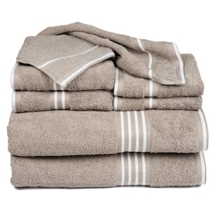 8-Piece Taupe Rio Egyptian Cotton Bath Towel Set