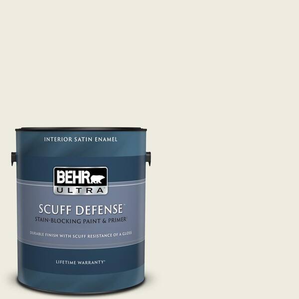 Behr Ultra 1 Gal W F 7 Silver Leaf Extra Durable Satin Enamel Interior Paint Primer The Home Depot