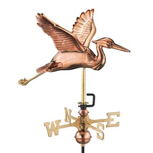 Blue Heron Cottage Weathervane - Pure Copper with Roof Mount