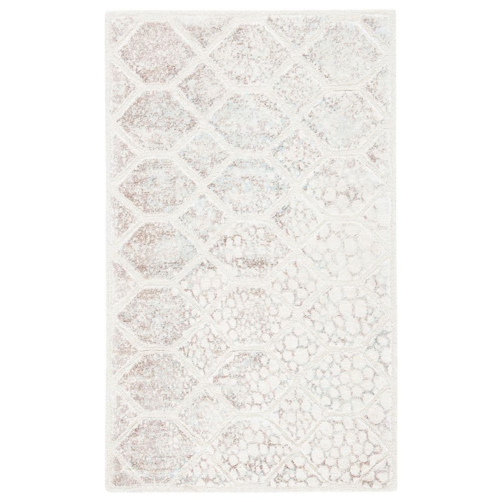 Restoration Vintage 4 ft. x 6 ft. Ivory Distressed Geometric Area Rug price history on PriceWatchPro