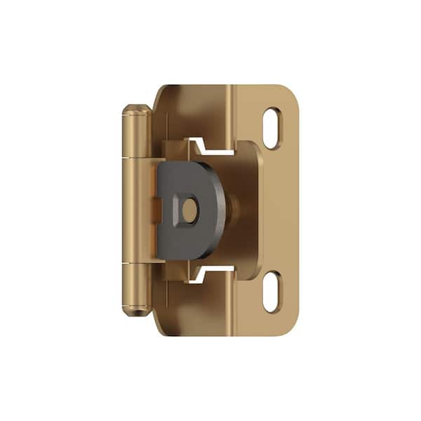 Amerock Champagne Bronze 1/2 in. (13 mm) Overlay Single Demountable, Partial Wrap Cabinet Hinge (2-Pack)
