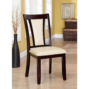 BRENT Dark Cherry and Ivory Transitional Style Side Chair