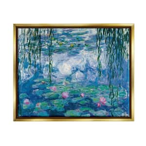 Classic Water Lilies Painting Monet Pond Detail by Claude Monet Floater Frame Nature Wall Art Print 25 in. x 31 in.