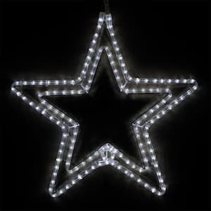 24 in. 148-Light LED Cool White 5 Point Classic Hanging Star