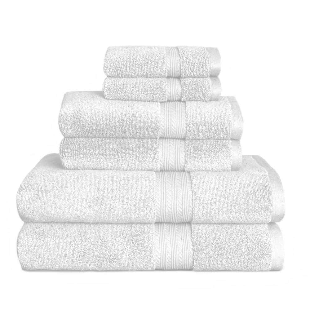 Estella 6Piece White 0 Twist Cotton Bath Towel Set 5321T7W100 The