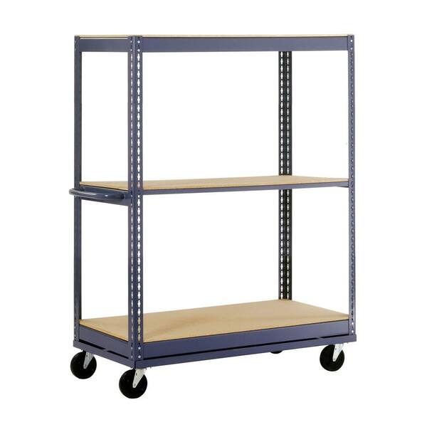 Edsal 54 in. H x 60 in. W x 24 in. D Mobile Steel Commercial Shelving Unit