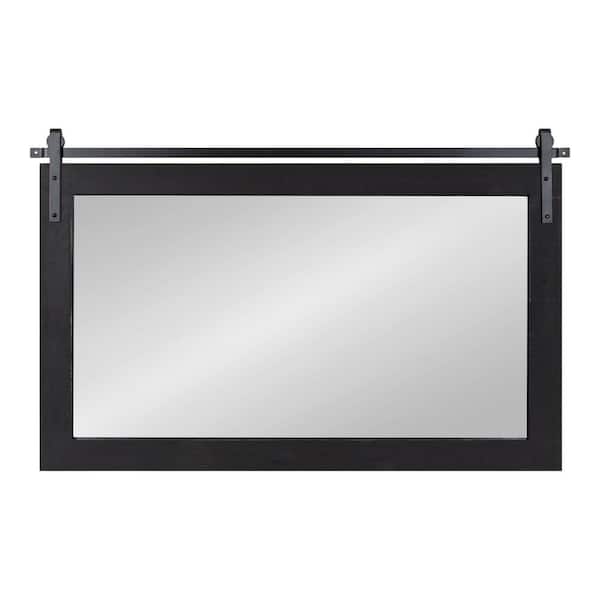 Kate and Laurel Cates 24 in. x 40 in. Classic Rectangle Framed Black Wall Accent Mirror 218843 The Home Depot