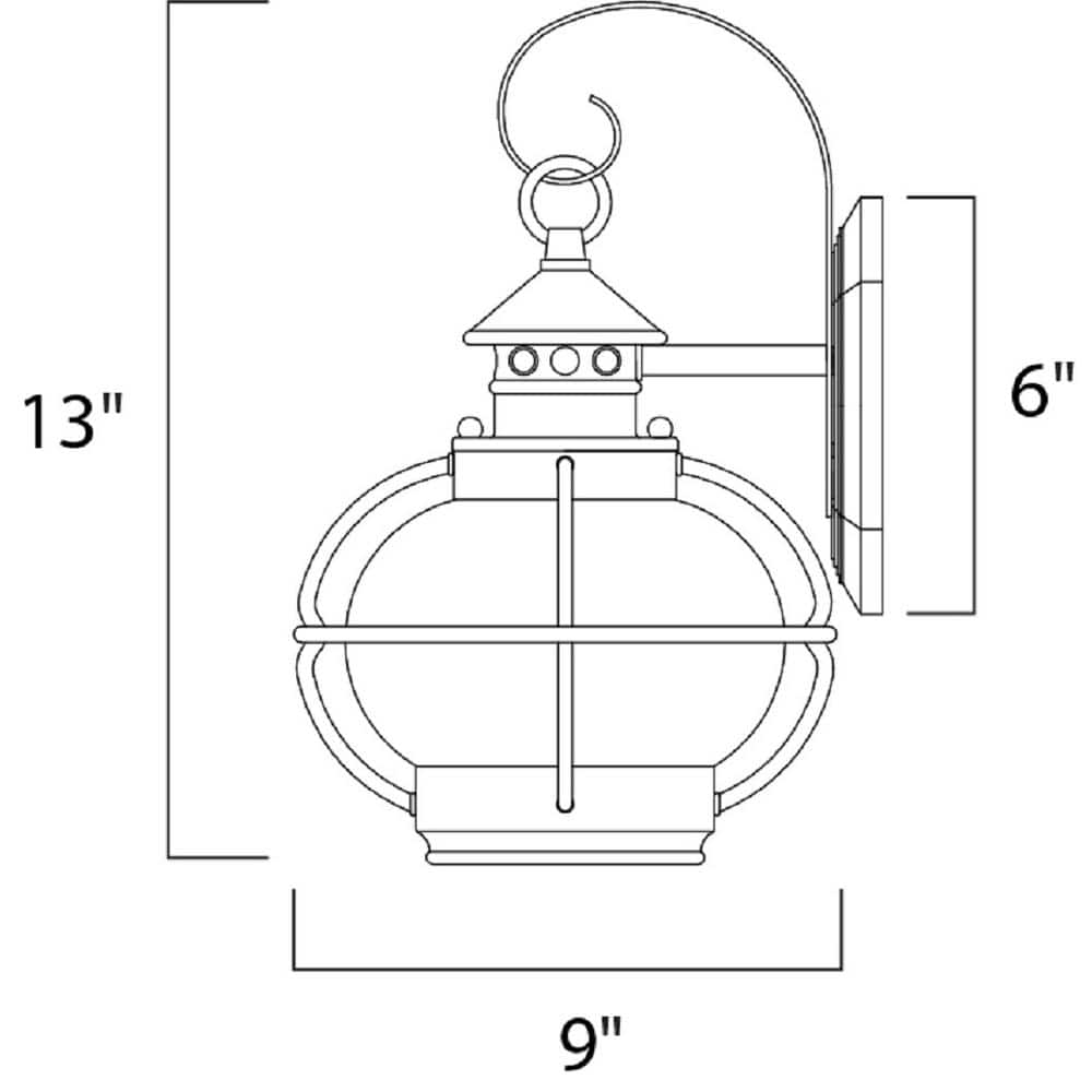 Oil Rubbed Bronze Seedy Glass Outdoor Wall Lantern