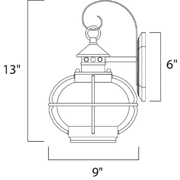 Portsmouth 1-Light Oil Rubbed Bronze Outdoor Wall Lantern Sconce