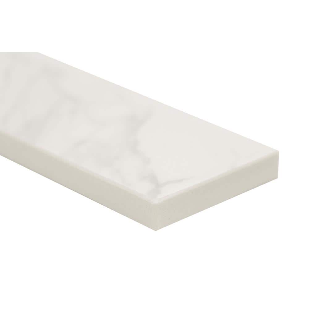 21 in. White and Gray Engineered Marble Vanity Sidesplash