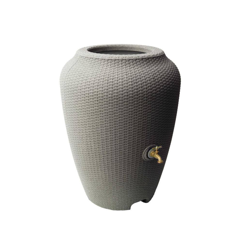 Wicker 50 Gal. Rain Barrel Taupestone