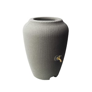 Wicker 50 Gal. Rain Barrel Taupestone