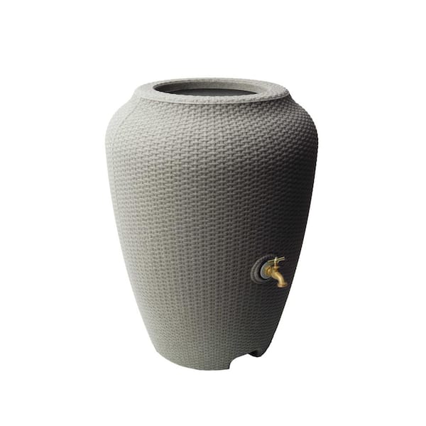 Unbranded Wicker 50 Gal. Rain Barrel Taupestone