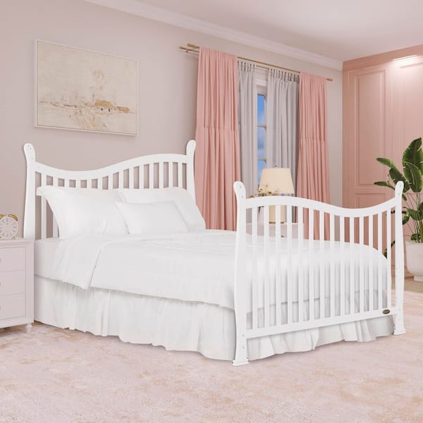 Dream On Me Violet White 7 in. 1-Convertible LifeStyle Crib