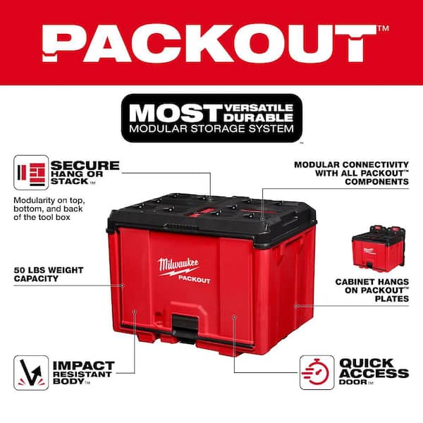 Packout 19.5 in. W x 14.7 in. H x 14.5 in. D Cabinet in Red (1-Piece)