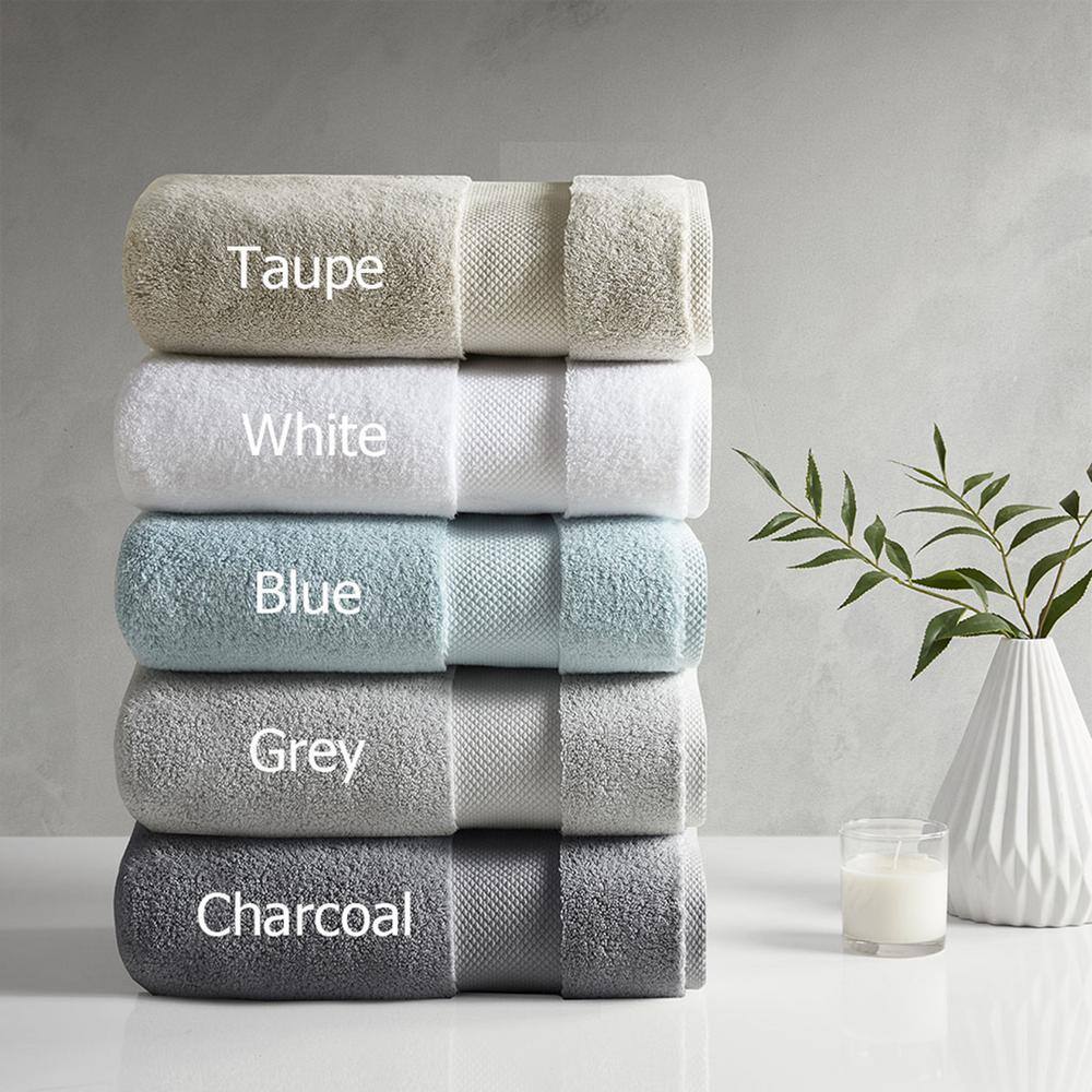 Oversized Charcoal Cotton and Microfiber Hand Towel Set