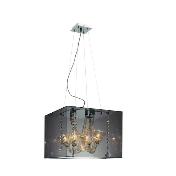 Eurofase Muse Collection 5-Light Hanging Smoked Acrylic Pendant-DISCONTINUED