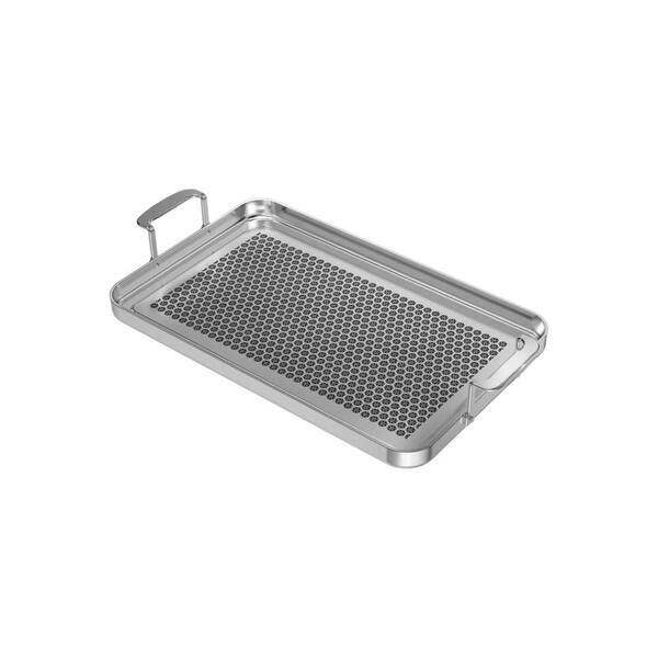 Dishwasher Safe Stainless Steel Silver Grill Griddle for Stovetop Cooking
