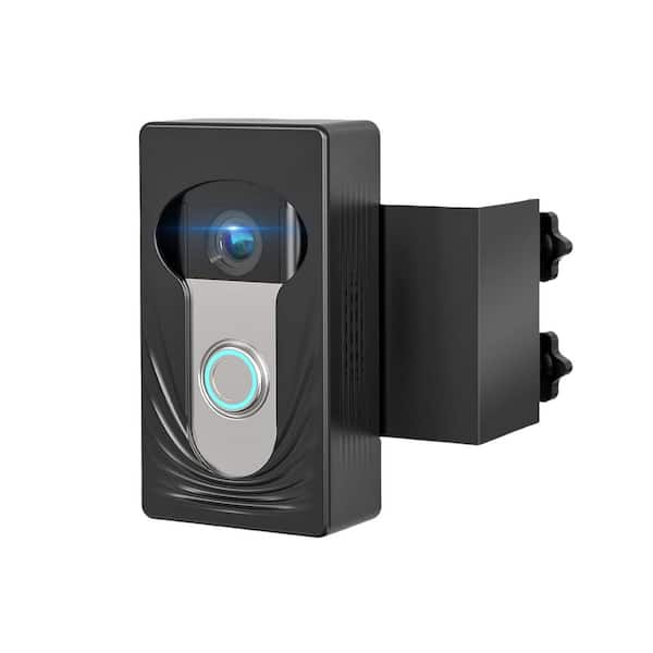 Universal No-Drill Wireless Video Doorbell Mount with Double Screw Fixing, Black