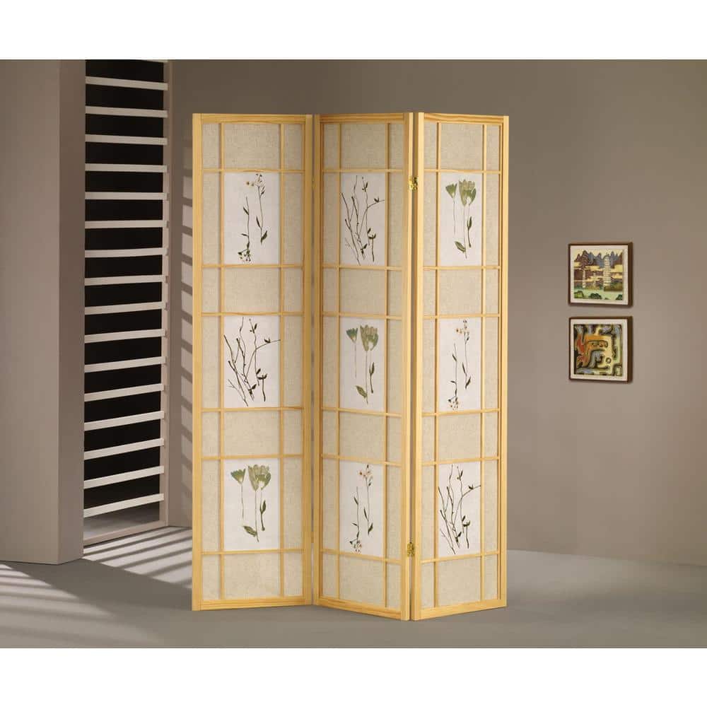 Natural 3-Panel Shoji Screen Room Divider