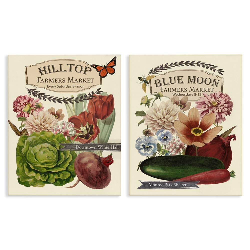 Vintage Farmers Markets by Vision Studio 2 Pieces Unframed Food Graphic Art Print 20 in. x 16 in. price history on PriceWatchPro