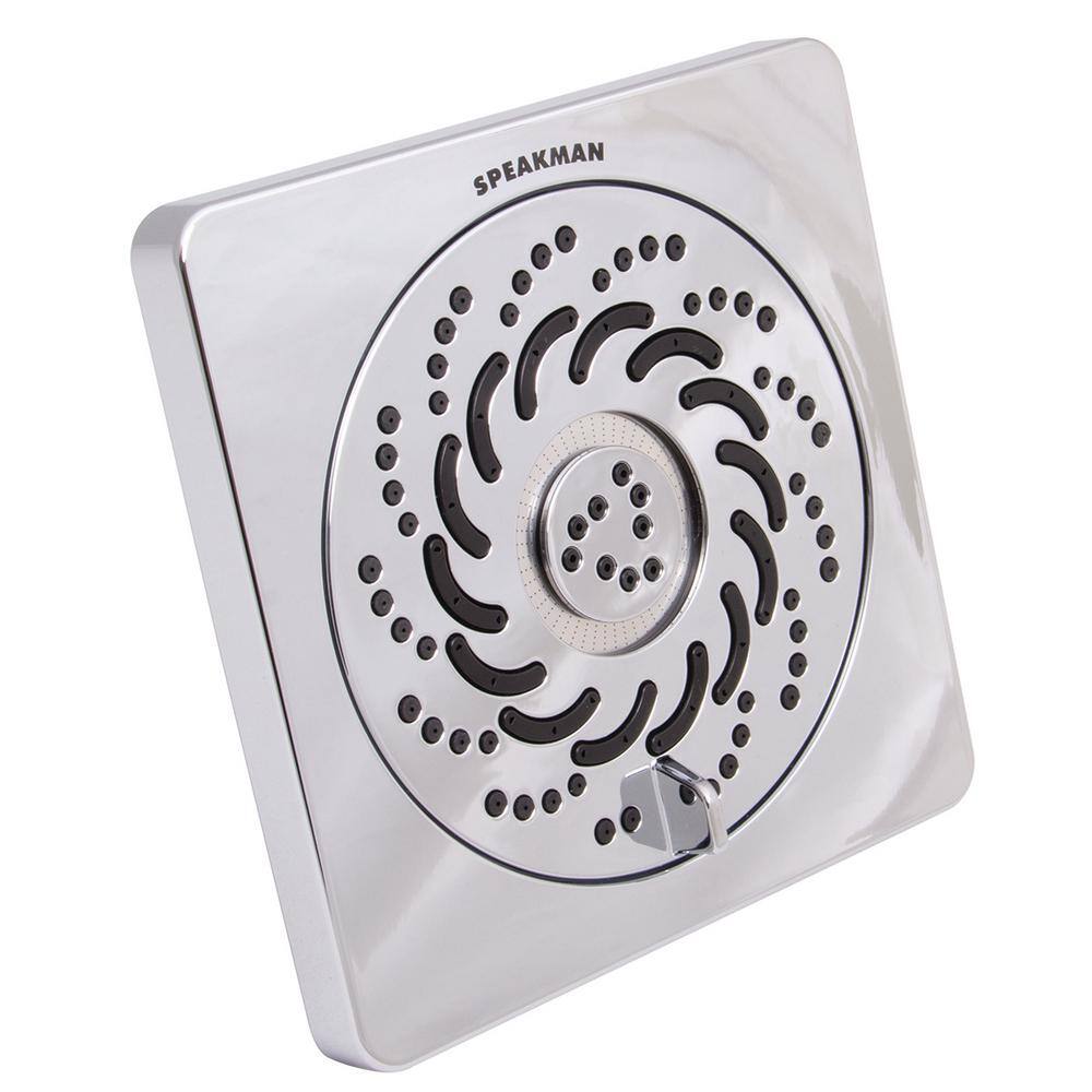 Polished Chrome Multi-Function Round Shower Head with 5 Spray Patterns