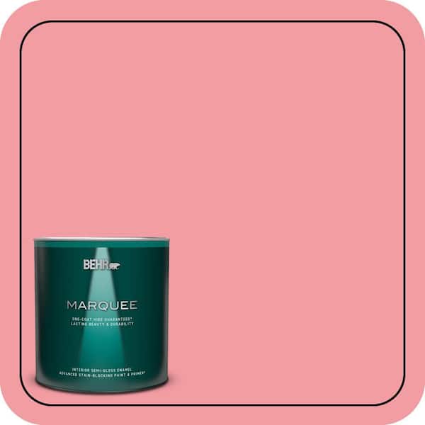 BEHR MARQUEE 1 qt. #140B-4 Island Coral Semi-Gloss Enamel Interior Paint & Primer
