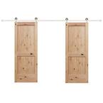 Pacific Entries 48 in. x 80 in. Bypass 2-Panel Solid Core Prime Pine ...